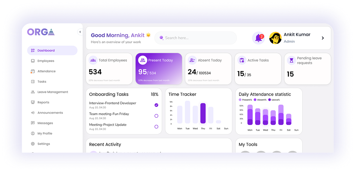 Orga — Manage Team, Tasks & Projects in One Place